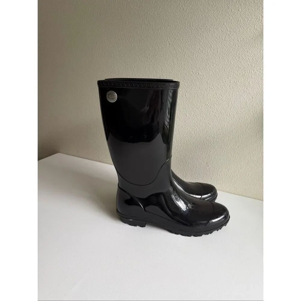 UGG SHAYE Rain Boots Woman Black 1012350 100% Authentic Sz 11